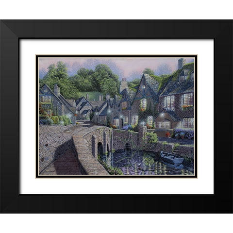 Lamp Light Village Black Modern Wood Framed Art Print with Double Matting by Harvill, Marc
