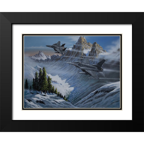 Morning Training Exercises Black Modern Wood Framed Art Print with Double Matting by Harvill, Marc