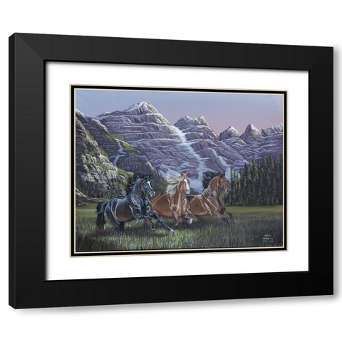 Running Wild Black Modern Wood Framed Art Print with Double Matting by Harvill, Marc