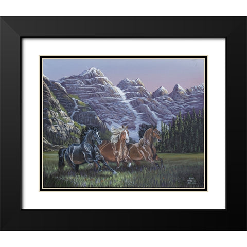 Running Wild Black Modern Wood Framed Art Print with Double Matting by Harvill, Marc