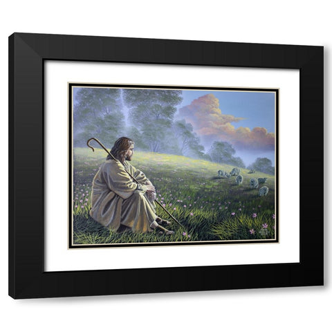 The Good Shepherd Black Modern Wood Framed Art Print with Double Matting by Harvill, Marc