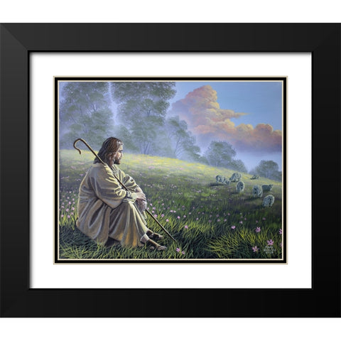 The Good Shepherd Black Modern Wood Framed Art Print with Double Matting by Harvill, Marc