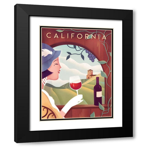 California Wine Black Modern Wood Framed Art Print with Double Matting by Wickstrom, Martin