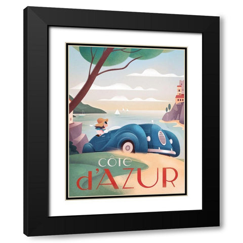 France Riviera Black Modern Wood Framed Art Print with Double Matting by Wickstrom, Martin