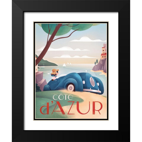 France Riviera Black Modern Wood Framed Art Print with Double Matting by Wickstrom, Martin