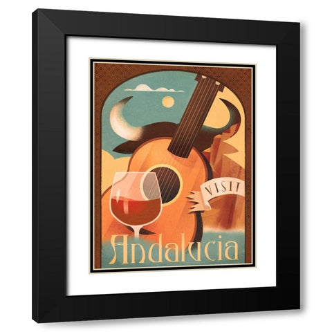 Spain Black Modern Wood Framed Art Print with Double Matting by Wickstrom, Martin