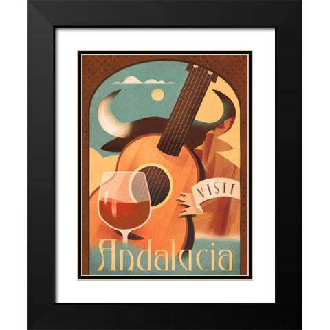 Spain Black Modern Wood Framed Art Print with Double Matting by Wickstrom, Martin