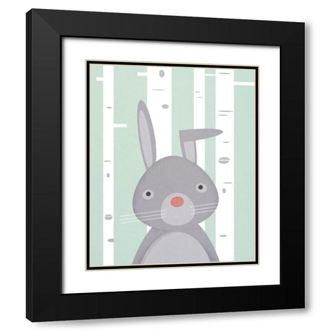 Bunny Black Modern Wood Framed Art Print with Double Matting by Wickstrom, Martin