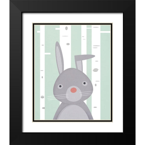 Bunny Black Modern Wood Framed Art Print with Double Matting by Wickstrom, Martin