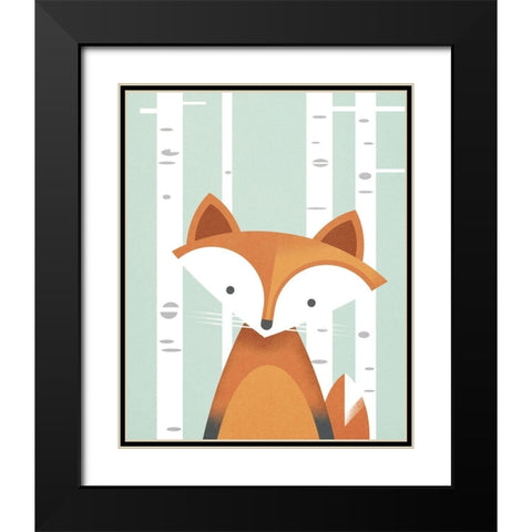 Fox Black Modern Wood Framed Art Print with Double Matting by Wickstrom, Martin