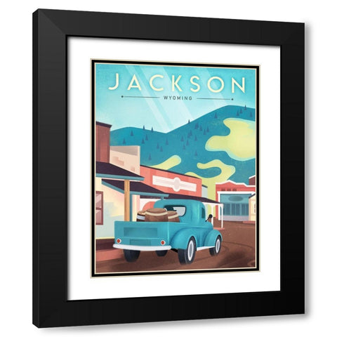 Jackson Black Modern Wood Framed Art Print with Double Matting by Wickstrom, Martin