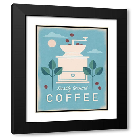 Coffee Grinder Black Modern Wood Framed Art Print with Double Matting by Wickstrom, Martin