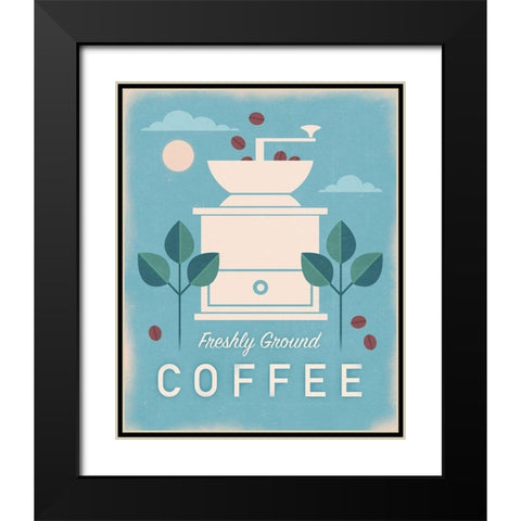 Coffee Grinder Black Modern Wood Framed Art Print with Double Matting by Wickstrom, Martin