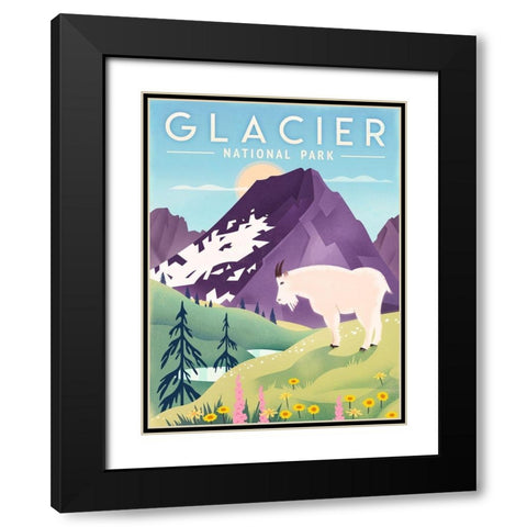 Glacier National Park Black Modern Wood Framed Art Print with Double Matting by Wickstrom, Martin