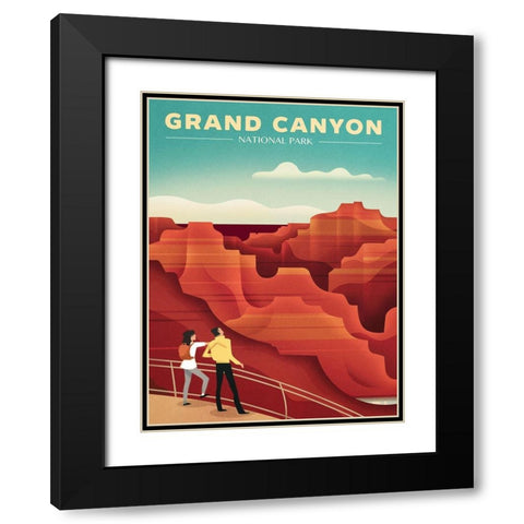 Grand Canyon Black Modern Wood Framed Art Print with Double Matting by Wickstrom, Martin