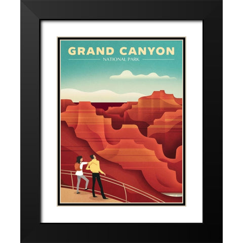 Grand Canyon Black Modern Wood Framed Art Print with Double Matting by Wickstrom, Martin
