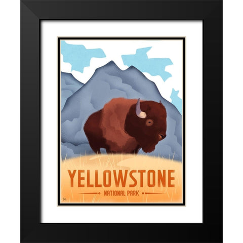 Yellowstone National Park Black Modern Wood Framed Art Print with Double Matting by Wickstrom, Martin