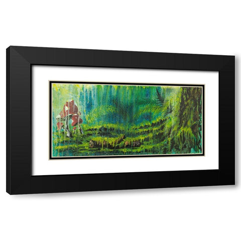 Forest Mushrooms Black Modern Wood Framed Art Print with Double Matting by Wickstrom, Martin