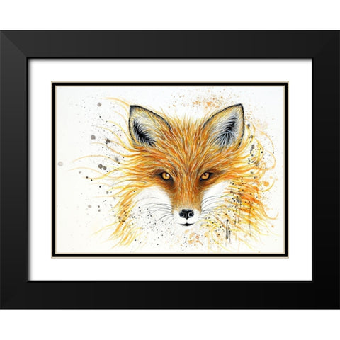 Fox Fire Black Modern Wood Framed Art Print with Double Matting by Wickstrom, Martin