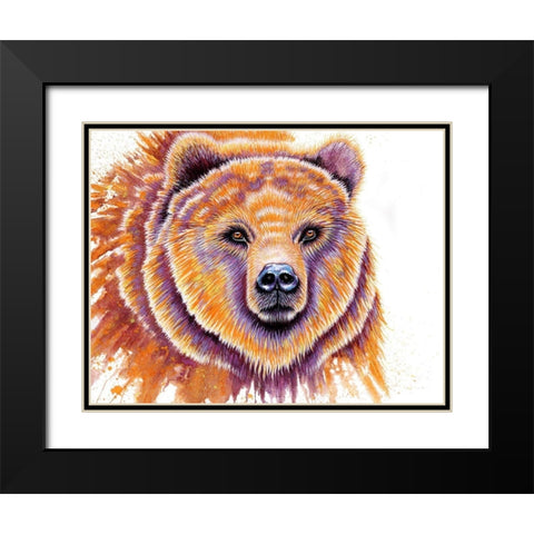 Grizzly Bear Black Modern Wood Framed Art Print with Double Matting by Wickstrom, Martin