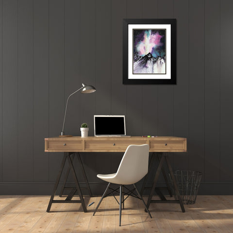 Starruption Galaxy Landscape Black Modern Wood Framed Art Print with Double Matting by Wickstrom, Martin