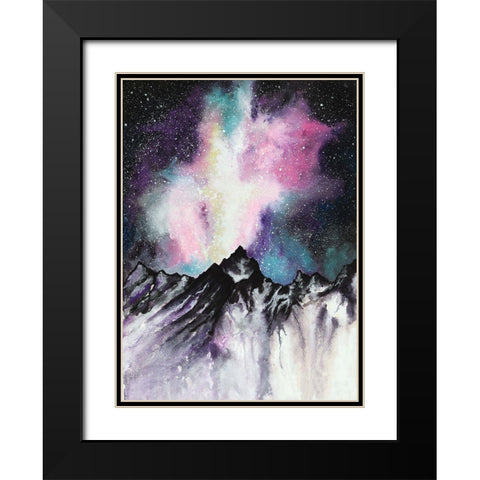 Starruption Galaxy Landscape Black Modern Wood Framed Art Print with Double Matting by Wickstrom, Martin