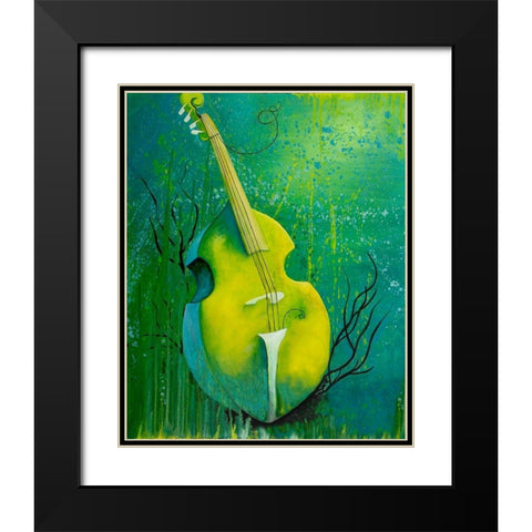 Sunken Dreams Cello Black Modern Wood Framed Art Print with Double Matting by Wickstrom, Martin