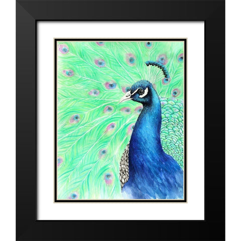 Mr. Peacock Black Modern Wood Framed Art Print with Double Matting by Wickstrom, Martin