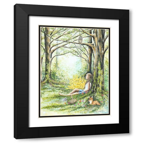 Forest Meditation Black Modern Wood Framed Art Print with Double Matting by Wickstrom, Martin