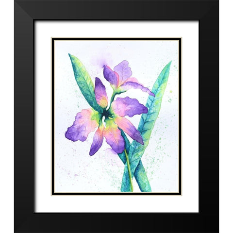 Purple Orchid Black Modern Wood Framed Art Print with Double Matting by Wickstrom, Martin