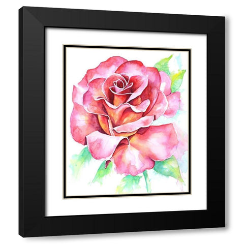 Rose Black Modern Wood Framed Art Print with Double Matting by Wickstrom, Martin