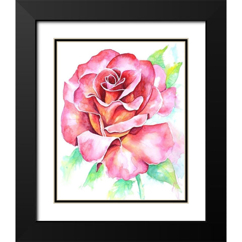 Rose Black Modern Wood Framed Art Print with Double Matting by Wickstrom, Martin