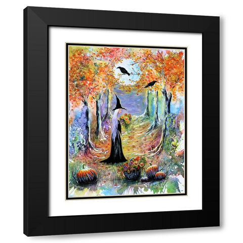 Autumn Witch Black Modern Wood Framed Art Print with Double Matting by Wickstrom, Martin