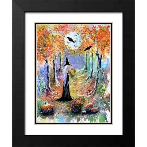 Autumn Witch Black Modern Wood Framed Art Print with Double Matting by Wickstrom, Martin