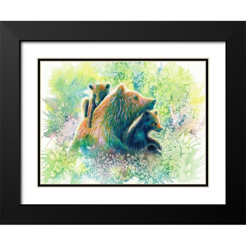 Mother Grizzly Bear Black Modern Wood Framed Art Print with Double Matting by Wickstrom, Martin