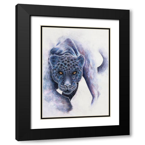 Spotted Black Panther Black Modern Wood Framed Art Print with Double Matting by Wickstrom, Martin