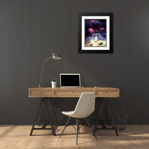 Stary Stary Nite Black Modern Wood Framed Art Print with Double Matting by Murray Henderson Fine Art