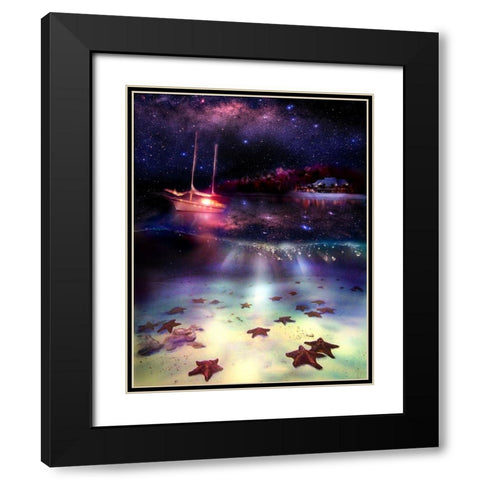 Stary Stary Nite Black Modern Wood Framed Art Print with Double Matting by Murray Henderson Fine Art