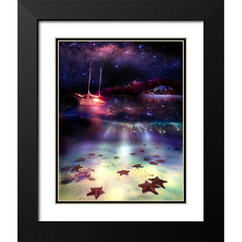 Stary Stary Nite Black Modern Wood Framed Art Print with Double Matting by Murray Henderson Fine Art