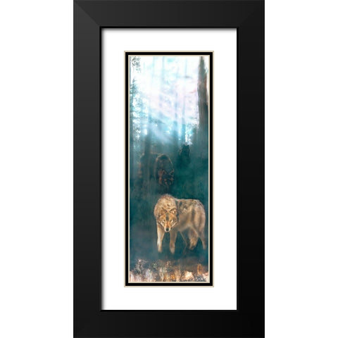 Wolves Merged Black Modern Wood Framed Art Print with Double Matting by Murray Henderson Fine Art