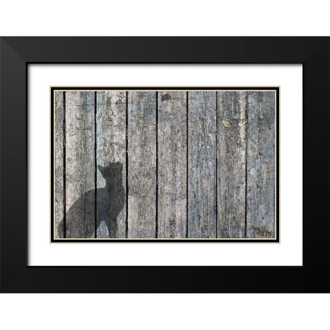 Cat And Mouse Shadow 2 Black Modern Wood Framed Art Print with Double Matting by Murray Henderson Fine Art