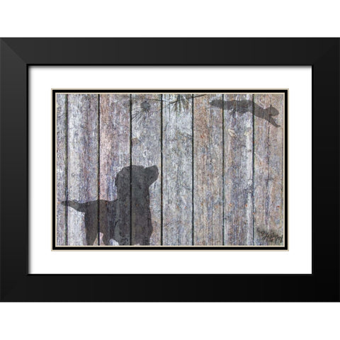 Lab And Squirrel Shadow Black Modern Wood Framed Art Print with Double Matting by Murray Henderson Fine Art