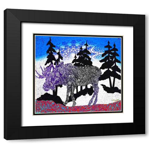 Moose Tracks Black Modern Wood Framed Art Print with Double Matting by Murray Henderson Fine Art