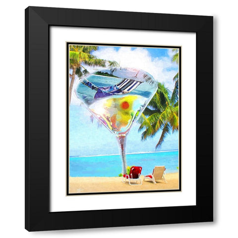 Southern Martini Black Modern Wood Framed Art Print with Double Matting by Murray Henderson Fine Art