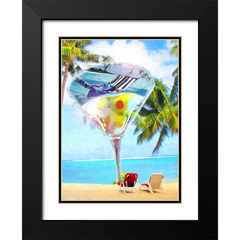 Southern Martini Black Modern Wood Framed Art Print with Double Matting by Murray Henderson Fine Art