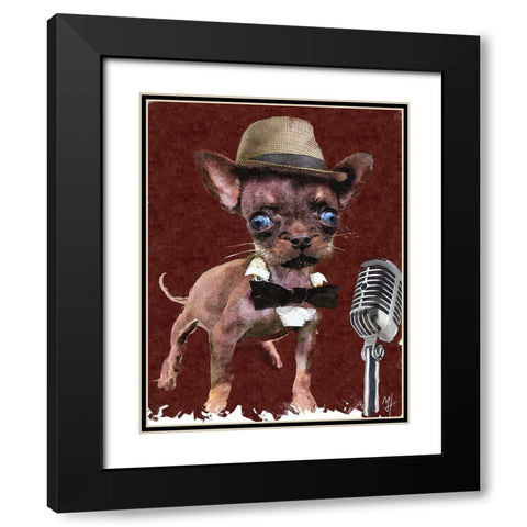 Ol Blue Eyes Ch Black Modern Wood Framed Art Print with Double Matting by Murray Henderson Fine Art