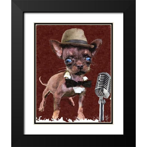 Ol Blue Eyes Ch Black Modern Wood Framed Art Print with Double Matting by Murray Henderson Fine Art