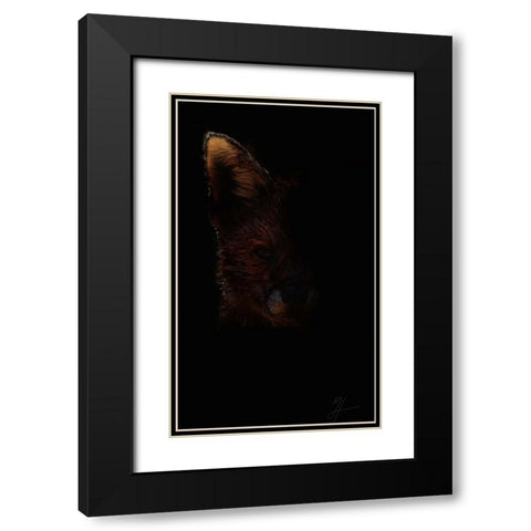 Out Fox Black Modern Wood Framed Art Print with Double Matting by Murray Henderson Fine Art