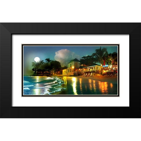 Party Beach 17 Black Modern Wood Framed Art Print with Double Matting by Murray Henderson Fine Art