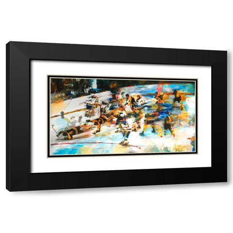 Bobby Scores 1 Black Modern Wood Framed Art Print with Double Matting by Murray Henderson Fine Art